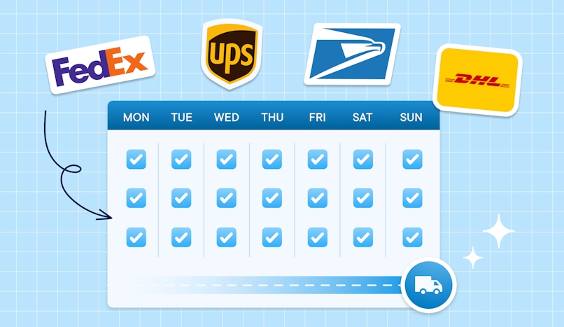 carrier shipping times calendar