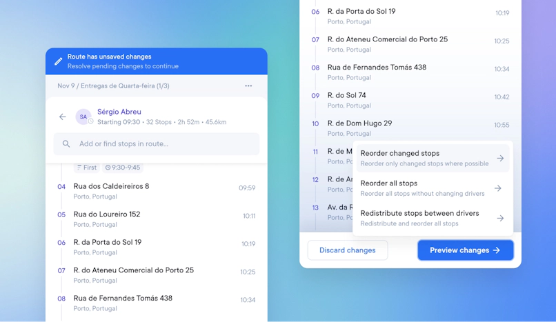 Enter customer's addresses into the app through spreadsheet import or manual entry