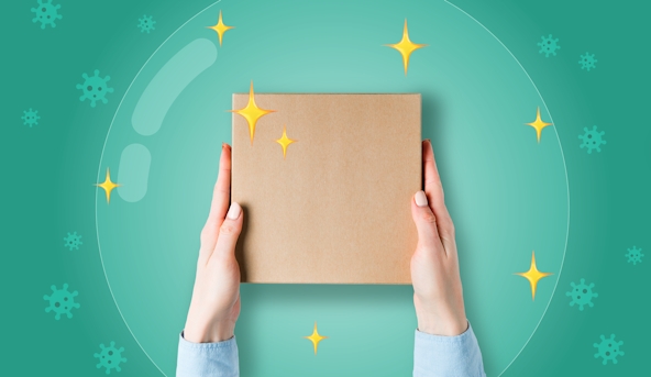 Germ swab analysis of packages header