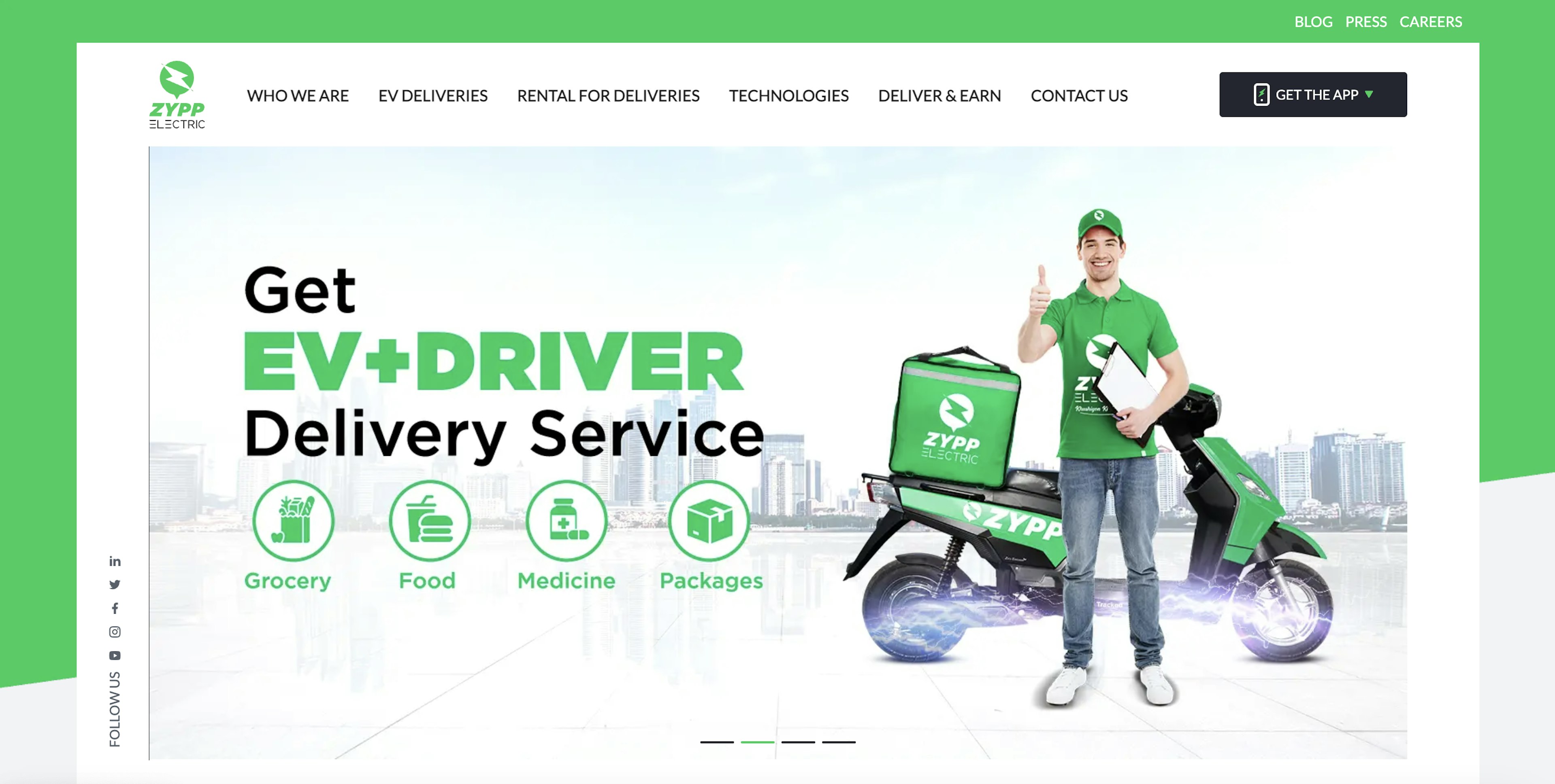 Zypp Electric home page