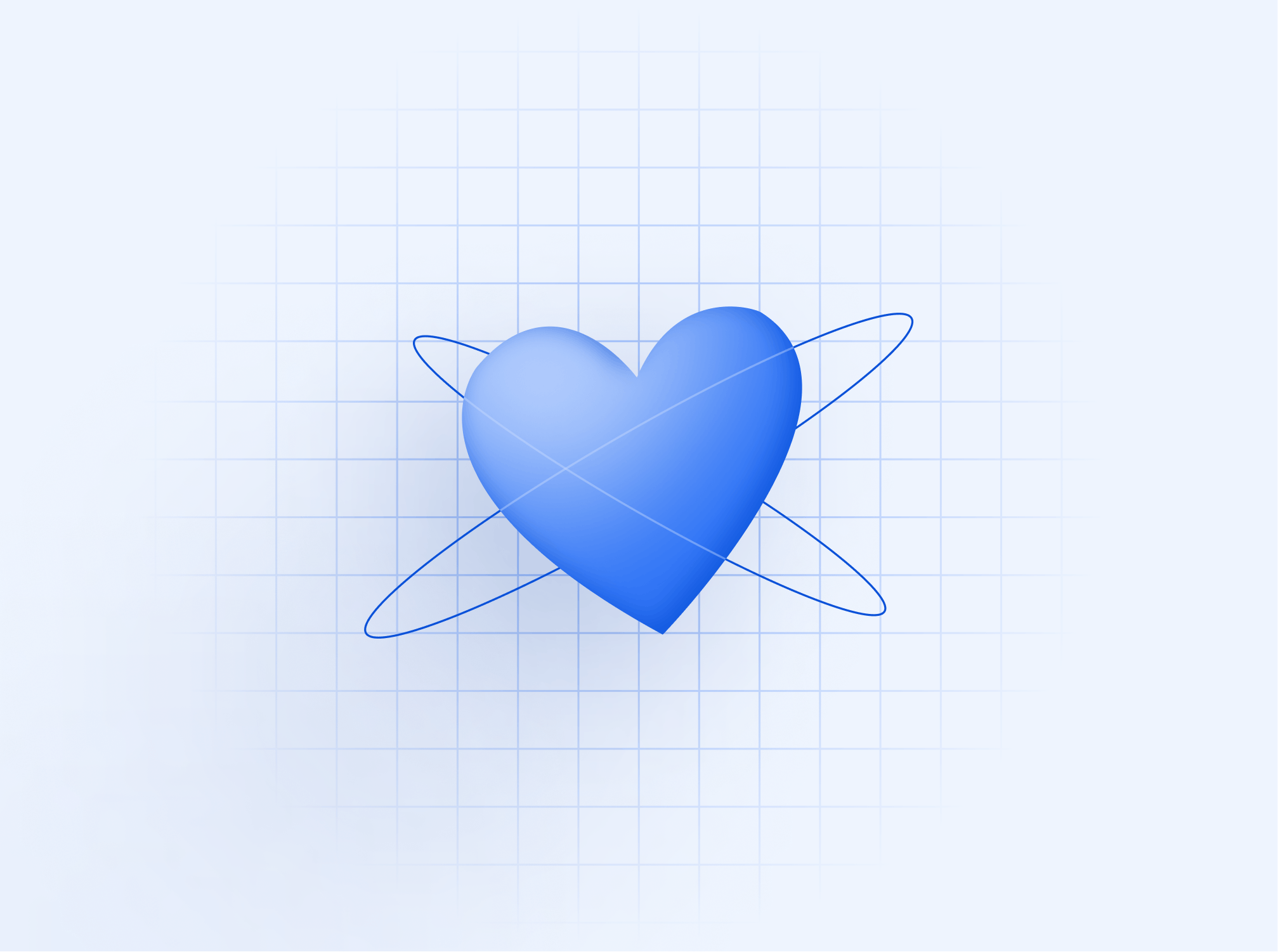 A large blue heart icon