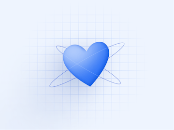 A large blue heart icon
