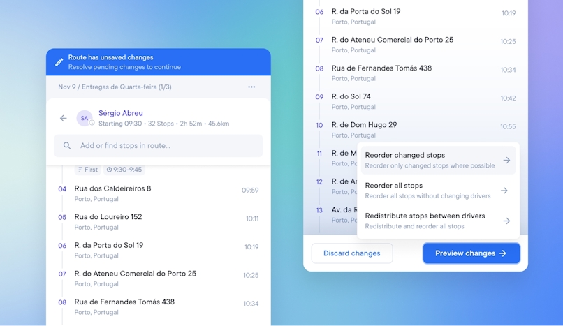 Reorder and redistribute stops with Circuit for Teams