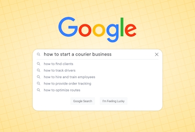 Google search of "How to start a courier business"