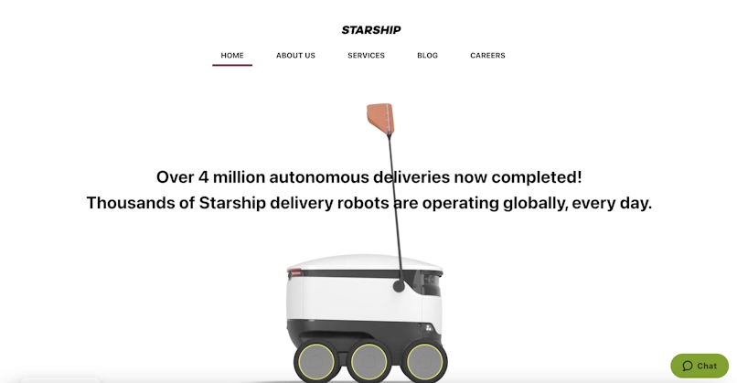 Starship technologies home page