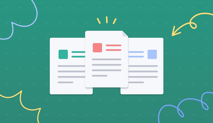 illustration with 3 documents