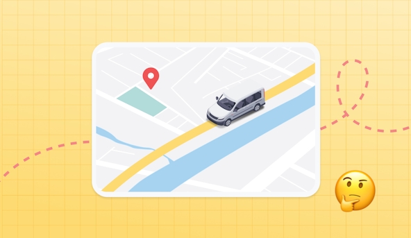 Medium-sized truck driving along a route on Google Maps with a location marker for the destination.