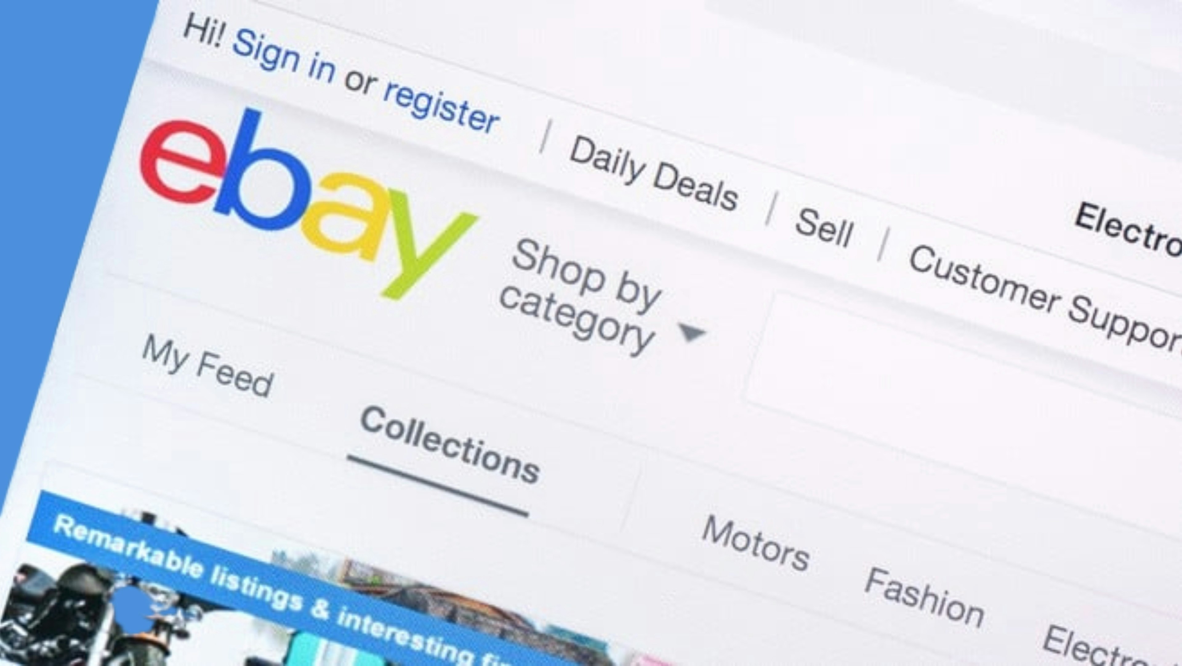 A computer screen displaying the eBay website and a hand holding a credit card while filling out the payment details. The eBay search bar and search results for 'smartwatch' are also visible on the screen.
