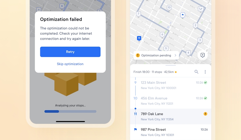 Edit routes and skip re-optimization if you lose internet connection in Circuit Route Planner