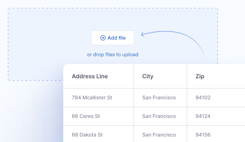 It is easy to upload addresses to Circuit for Teams using a simple spreadsheet import feature