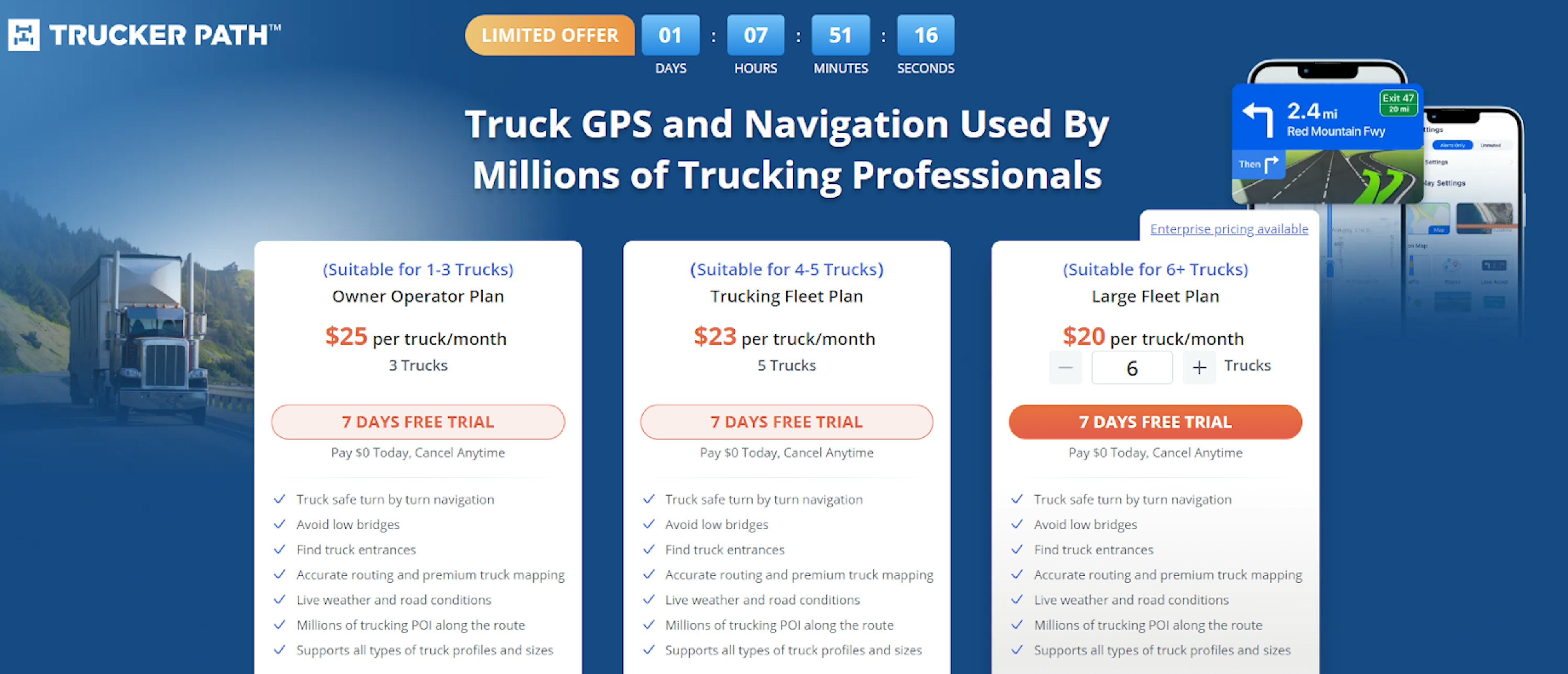 trucker path pricing