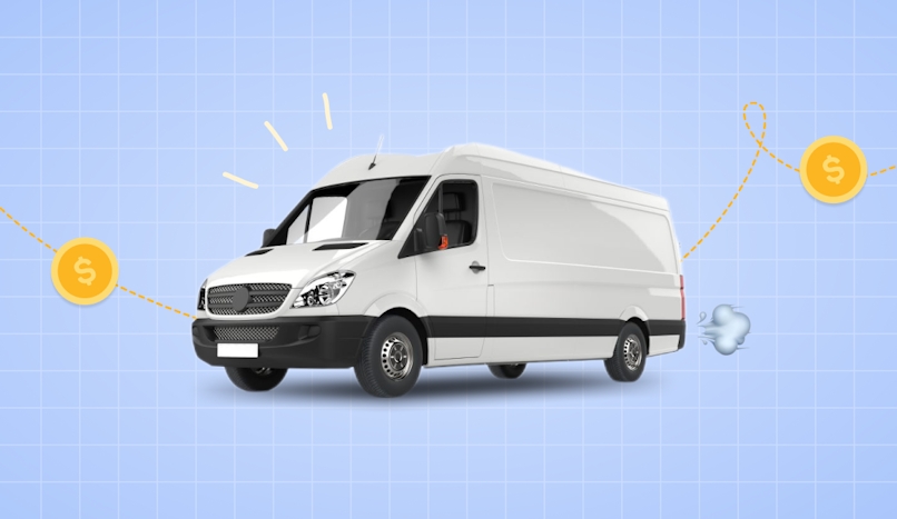 delivery van driving