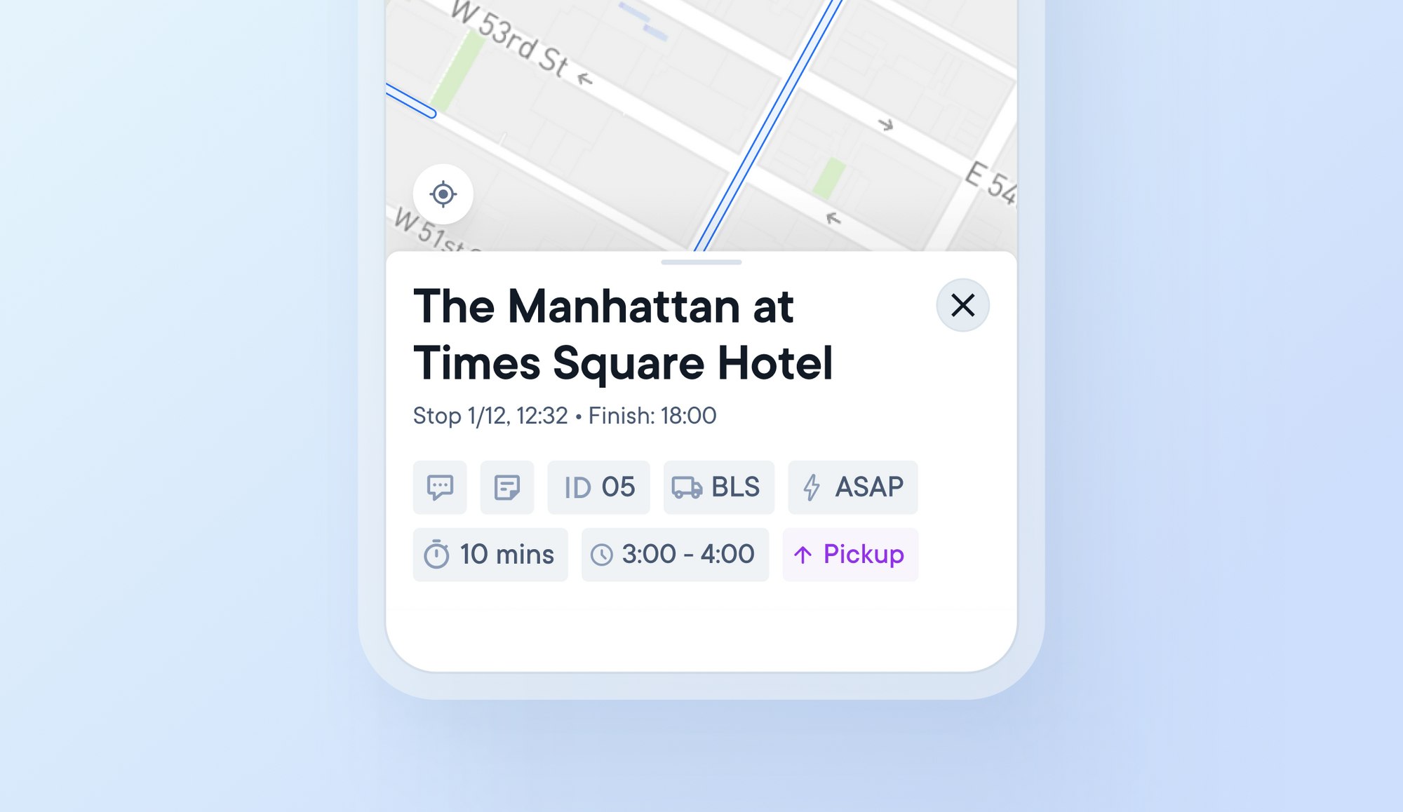 Swipe, tap or scroll to find delivery information fast