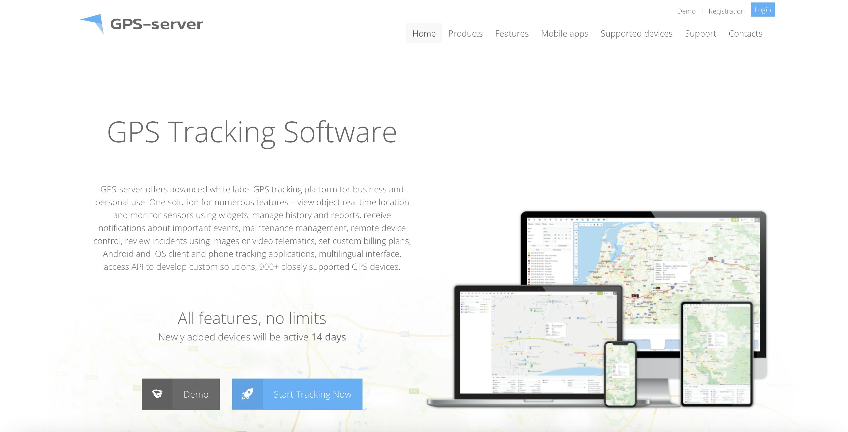 GPS-server home page