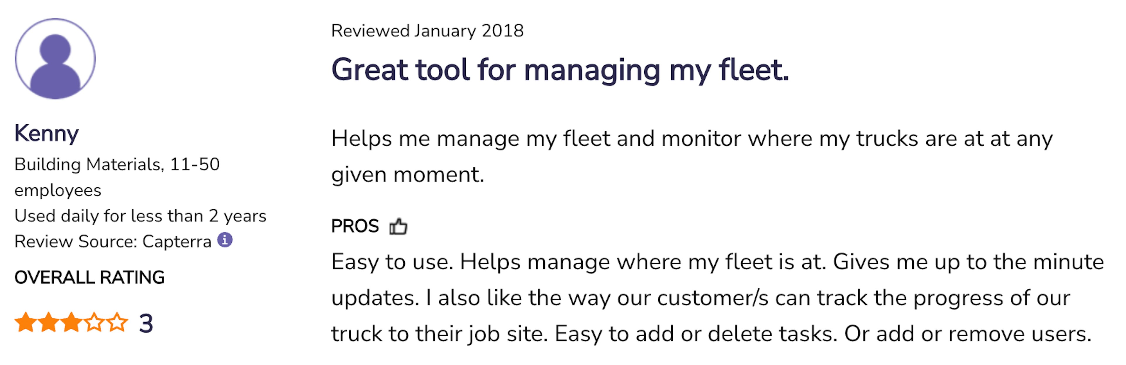Positive Capterra product review of Onfleet