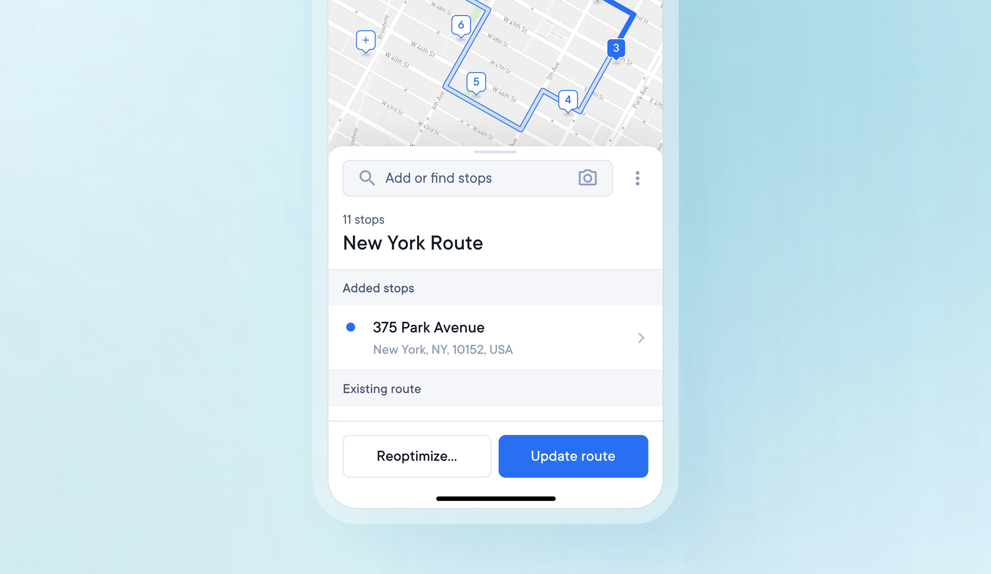 Preview changes to your delivery route before you make them.
