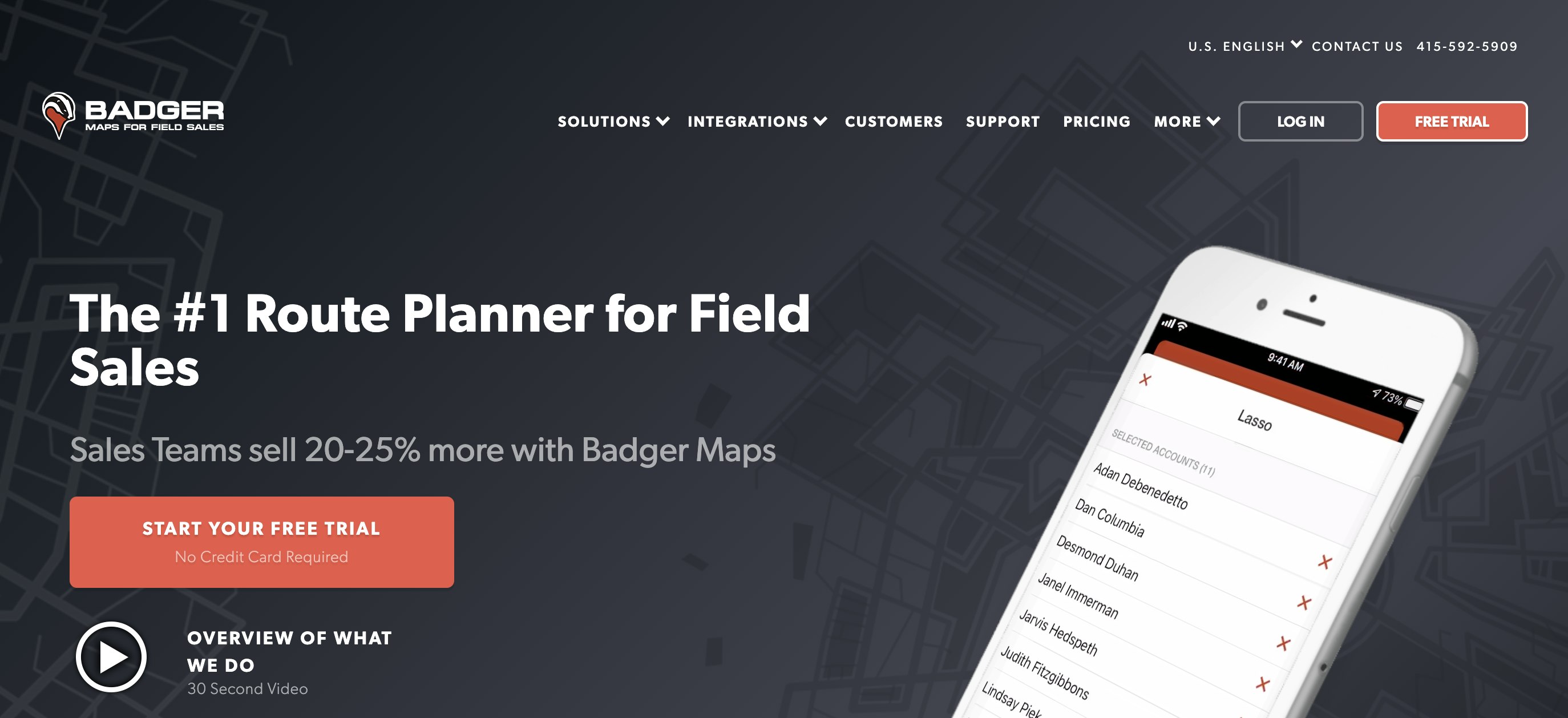 Badger Maps home page