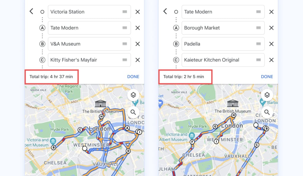 Google maps app directions between two places in one time sport spread betting companies uk