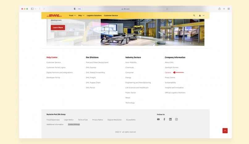 Go to the DHL website