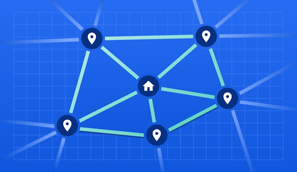 A complicated type of map, showing multiple different ways of completing the delivery route