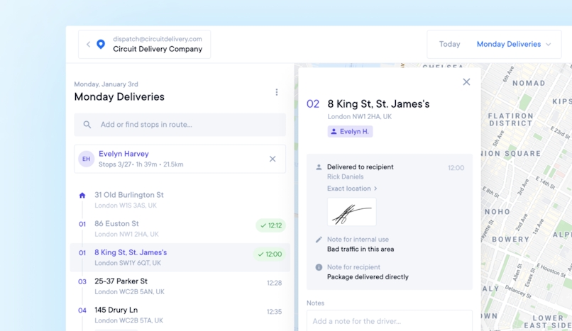 Circuit for Teams web app proof of delivery