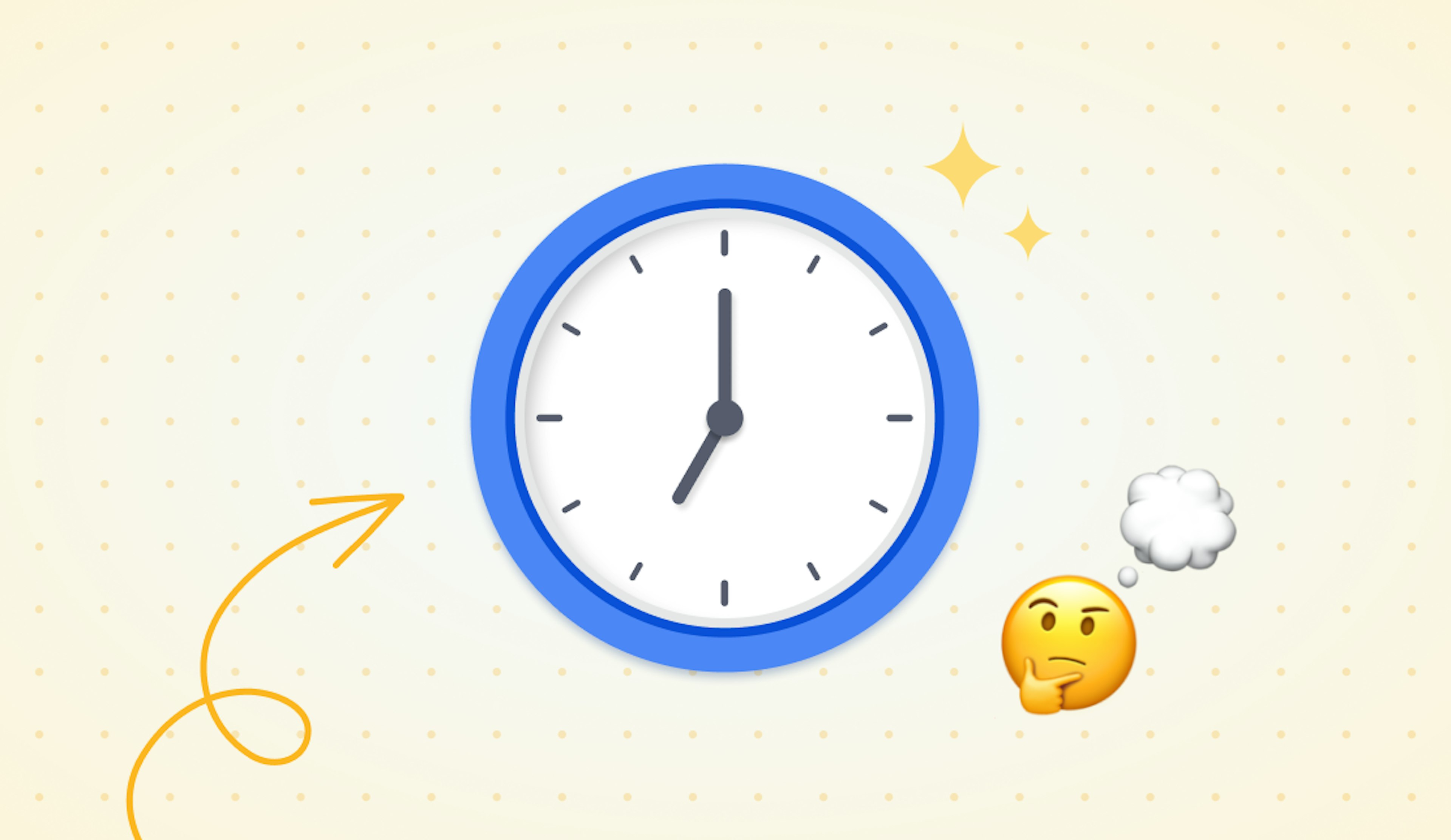 ETA vs ETD: clock, thinking emoji and an arrow