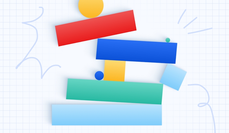 Shapes awkwardly stacking on top of eachother