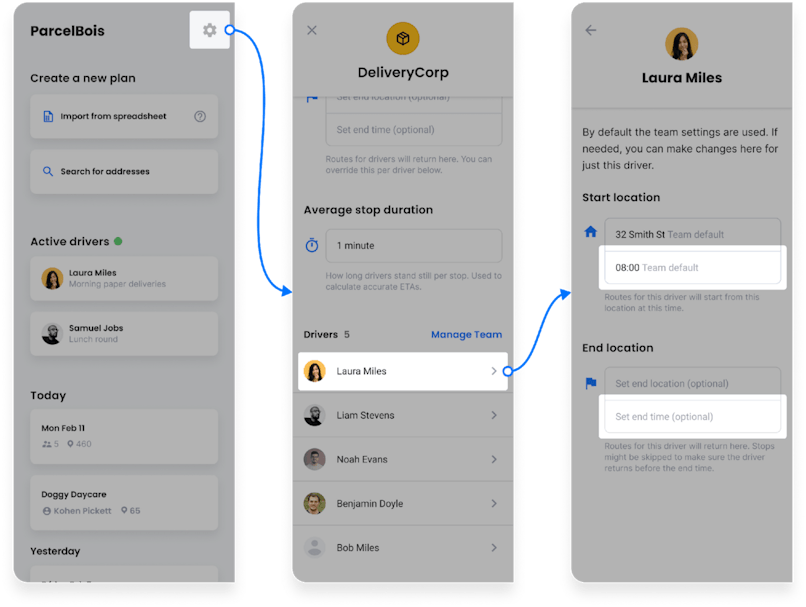 How to edit each delivery driver's profile in Circuit