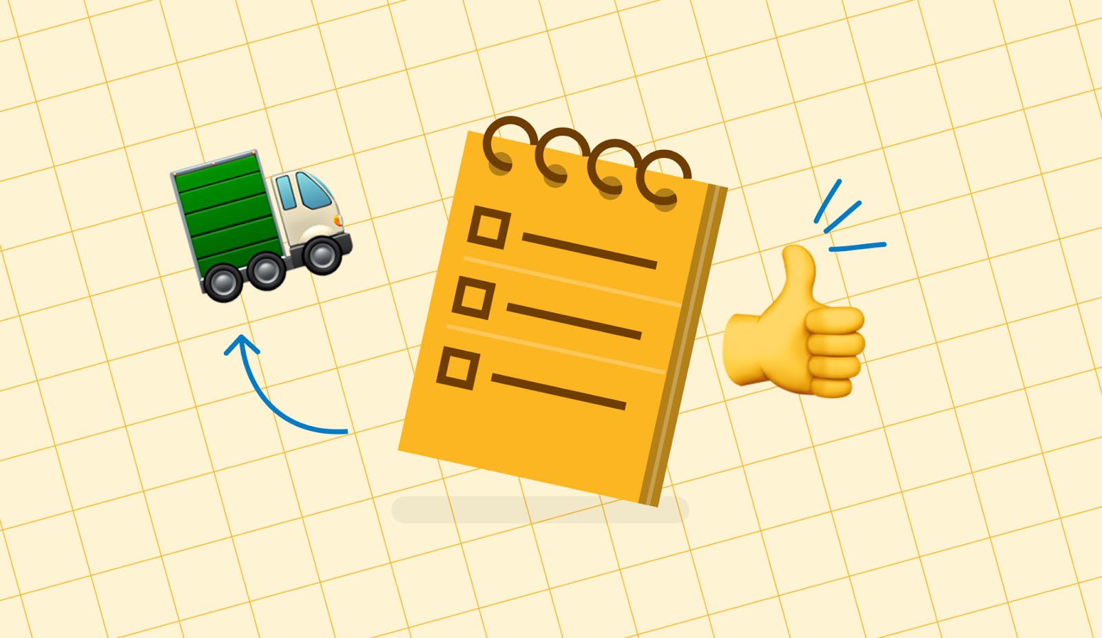 notepad with checklist for delivery vehicles