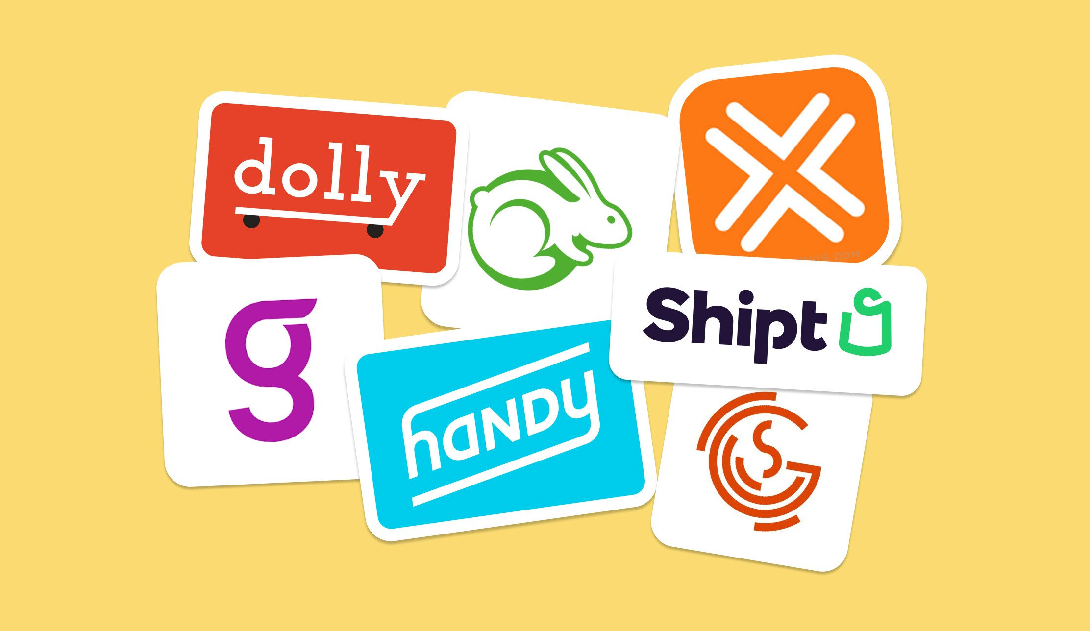 Logos for Dolly, Task Rabbit, Shipt, Handy, GigSmart, and Get Around