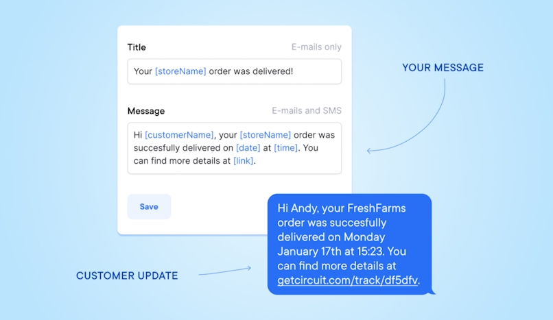 Giving Order Tracking Updates