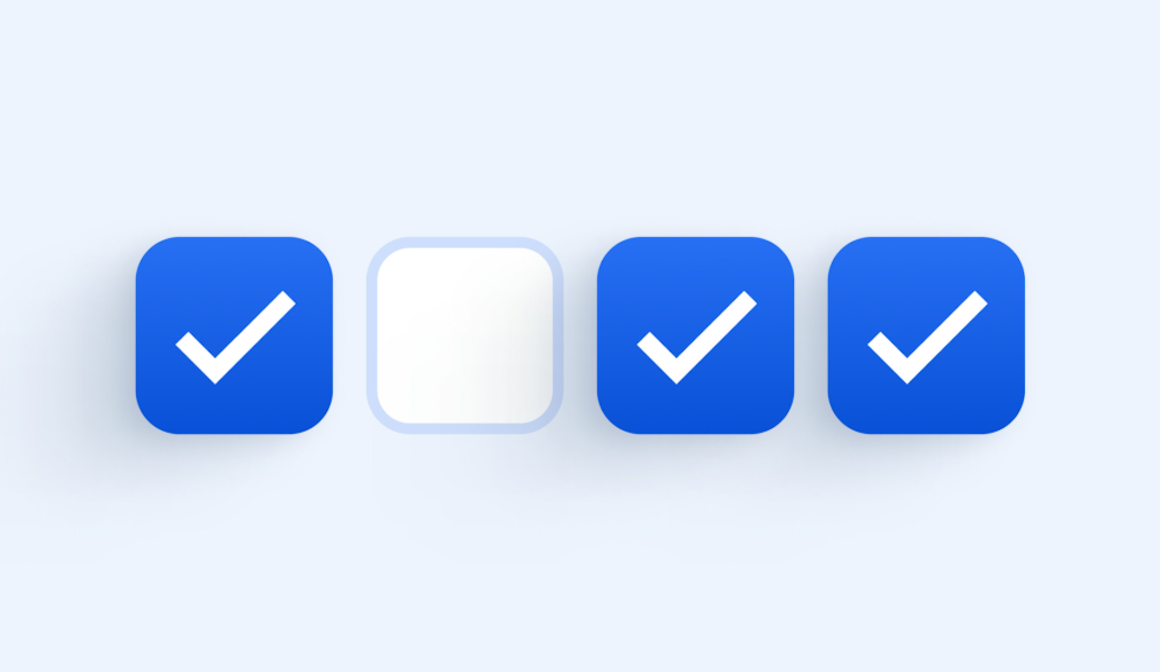 Four checkmark boxes, three are ticked