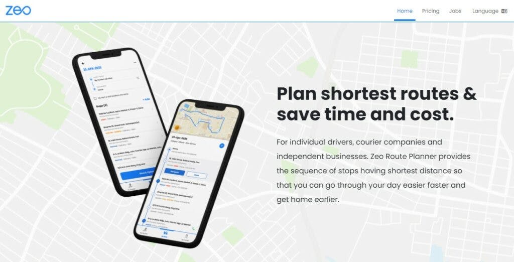 Zeo Route Planner website: Alternatives to Google Maps