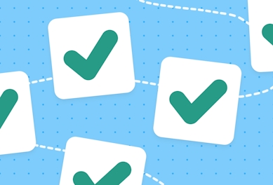 A dotted line representing a route with completed delivery stops along the way.
