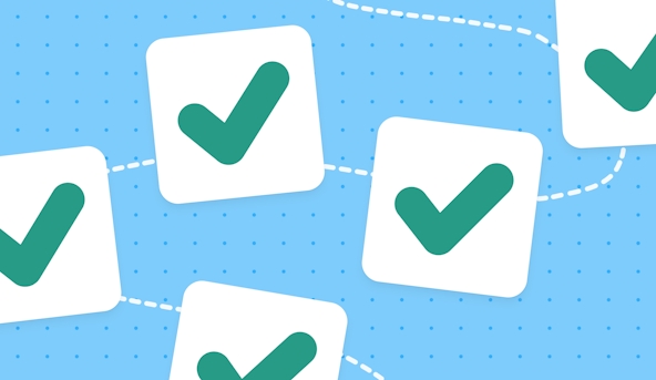 A dotted line representing a route with completed delivery stops along the way.
