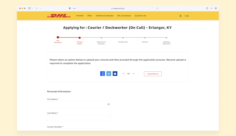 Fill out the online application