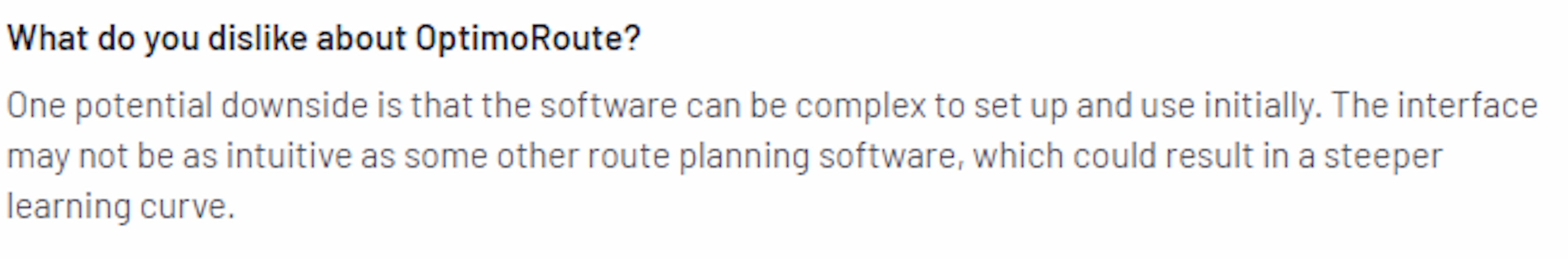 Review of OptimoRoute highlighting setup complexity