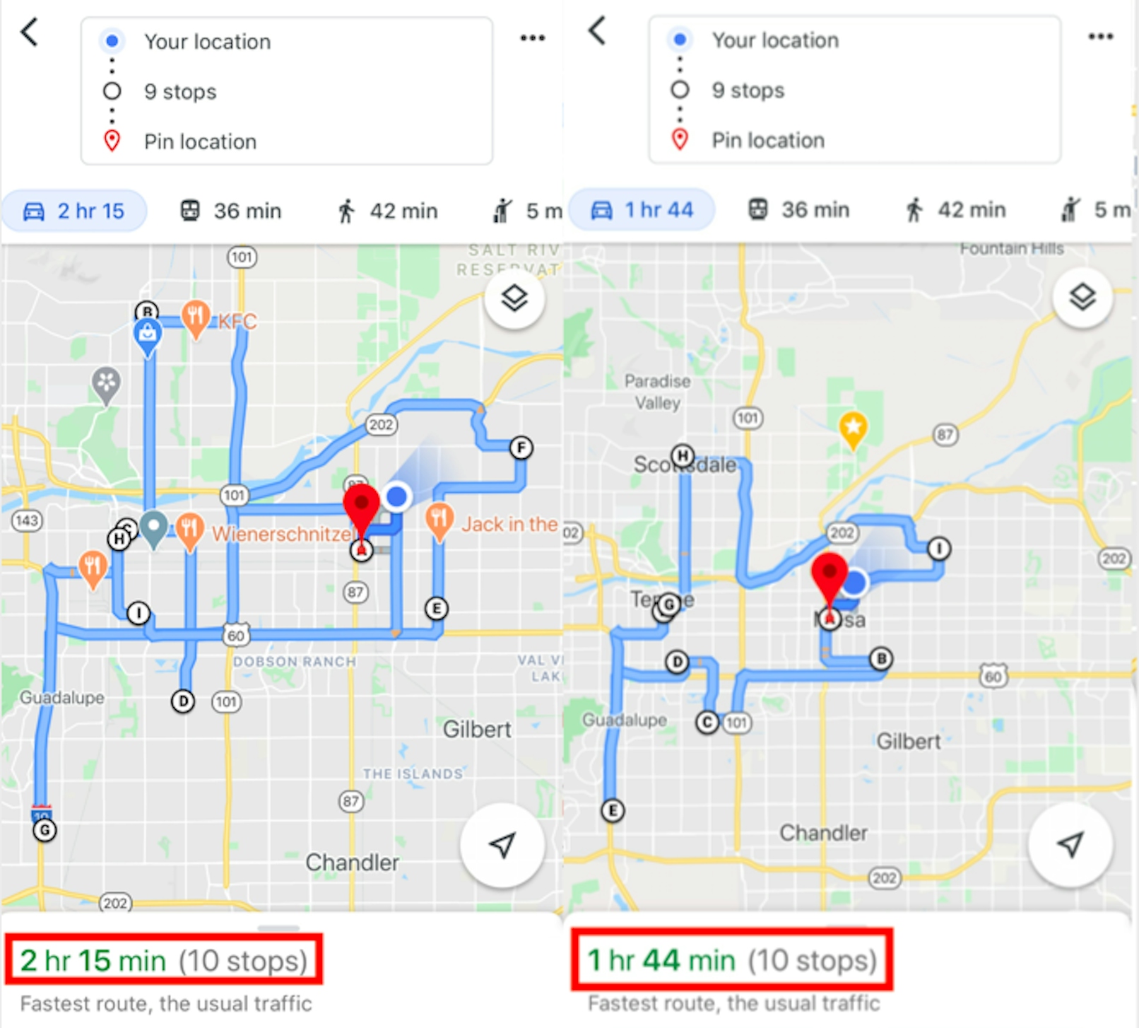 plan trip multiple stops google maps