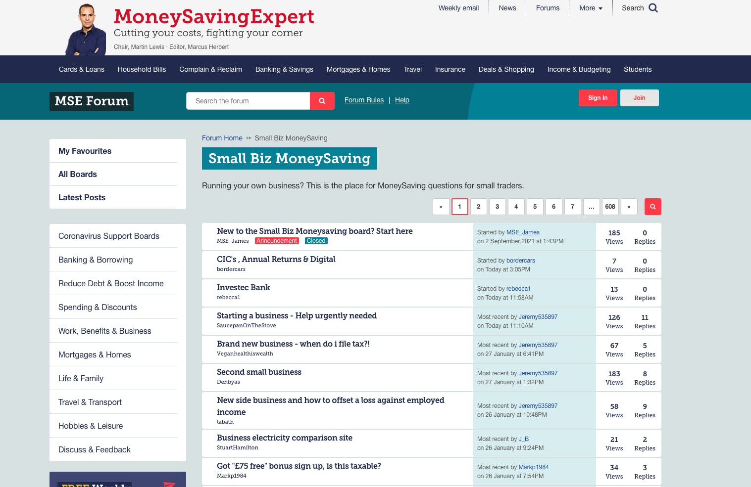 Small Biz MoneySaving Money Saving Expert forum