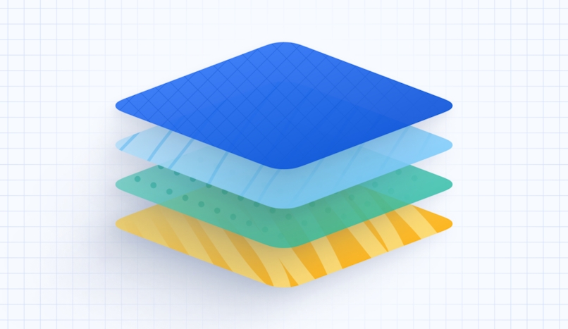 A stack of difffently colored paper