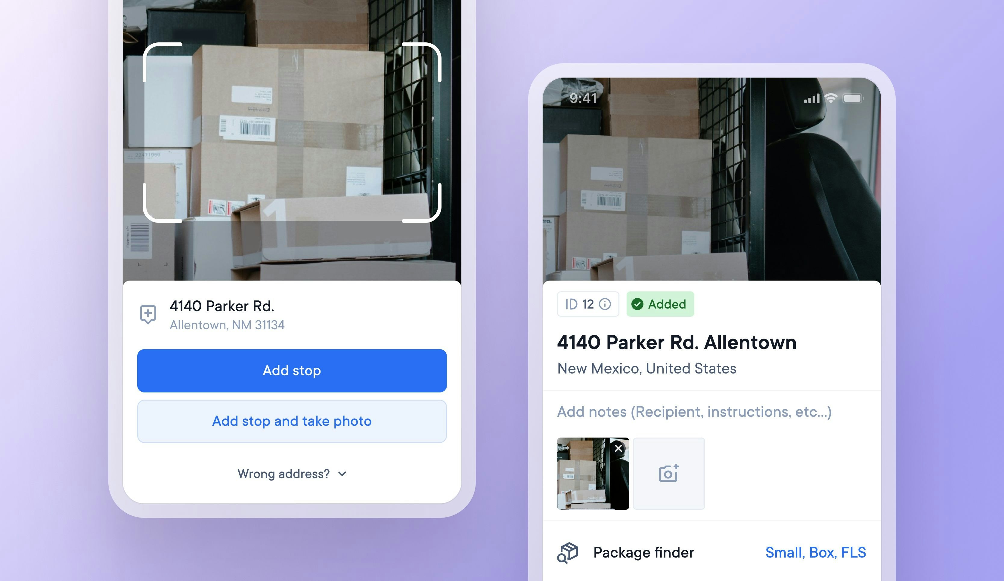 Take a photo of packages for easier location
