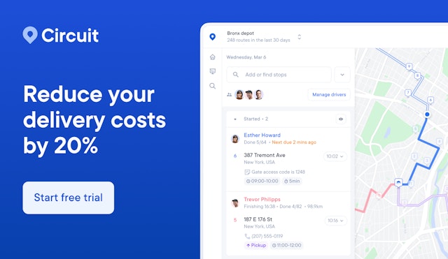 Circuit for Teams is a simple software for optimizing routes with multiple drivers.