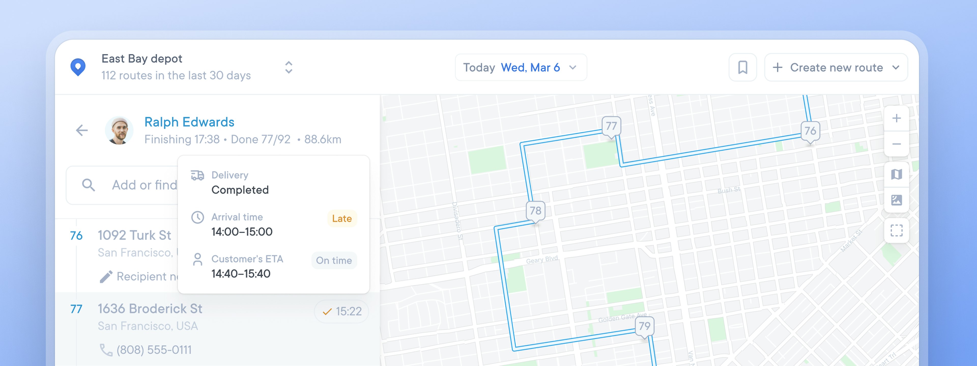 Dynamic stops status