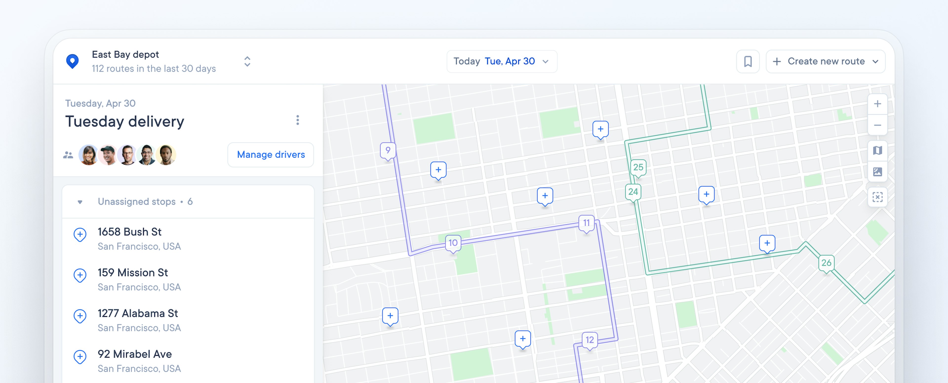 optimize routes across an entire team