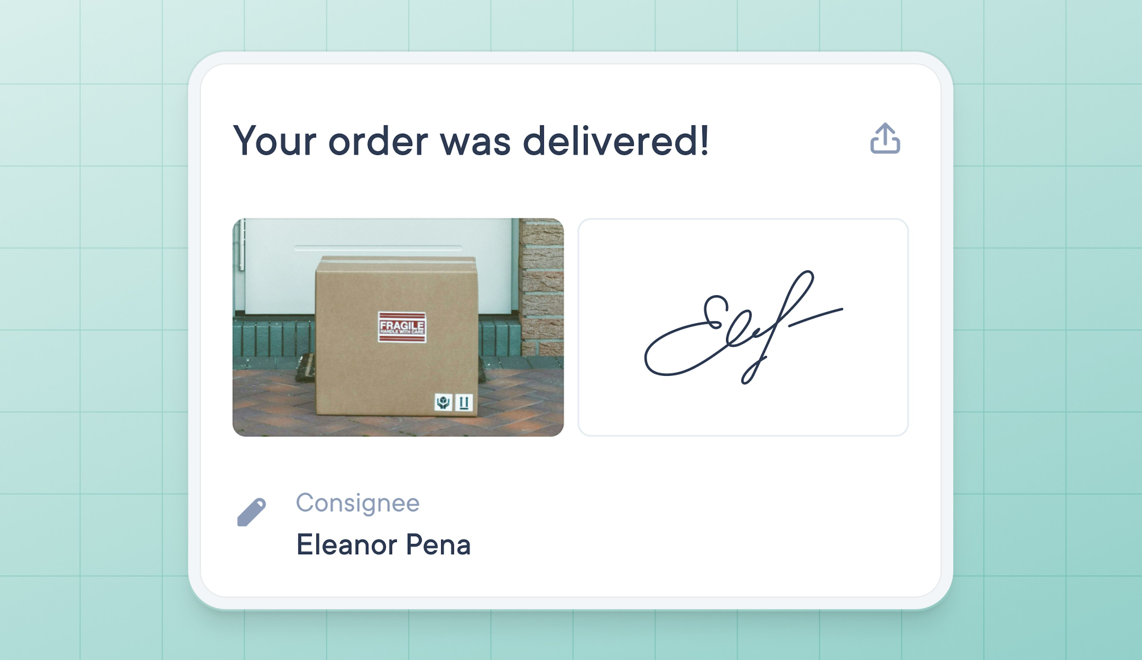 Proof of delivery with signature and photo