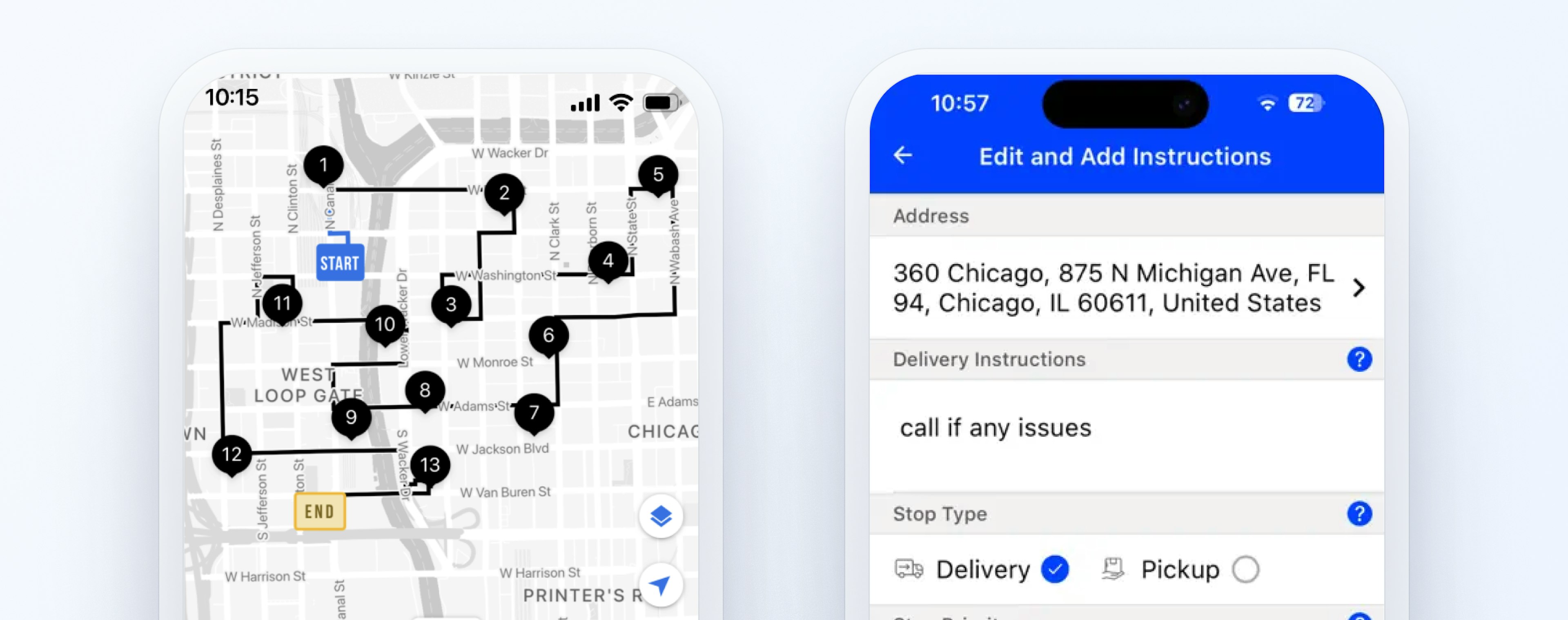 Upper route planning mobile app