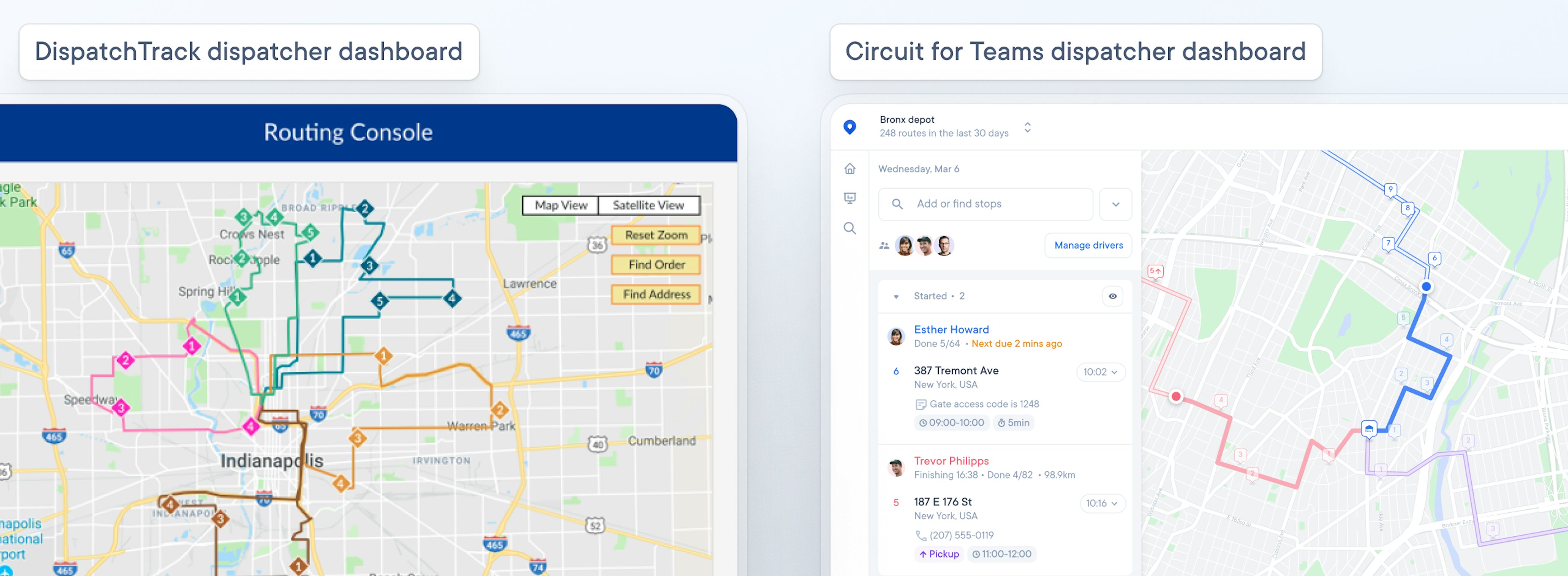 DispatchTrack and Circuit for teams dispatcher app