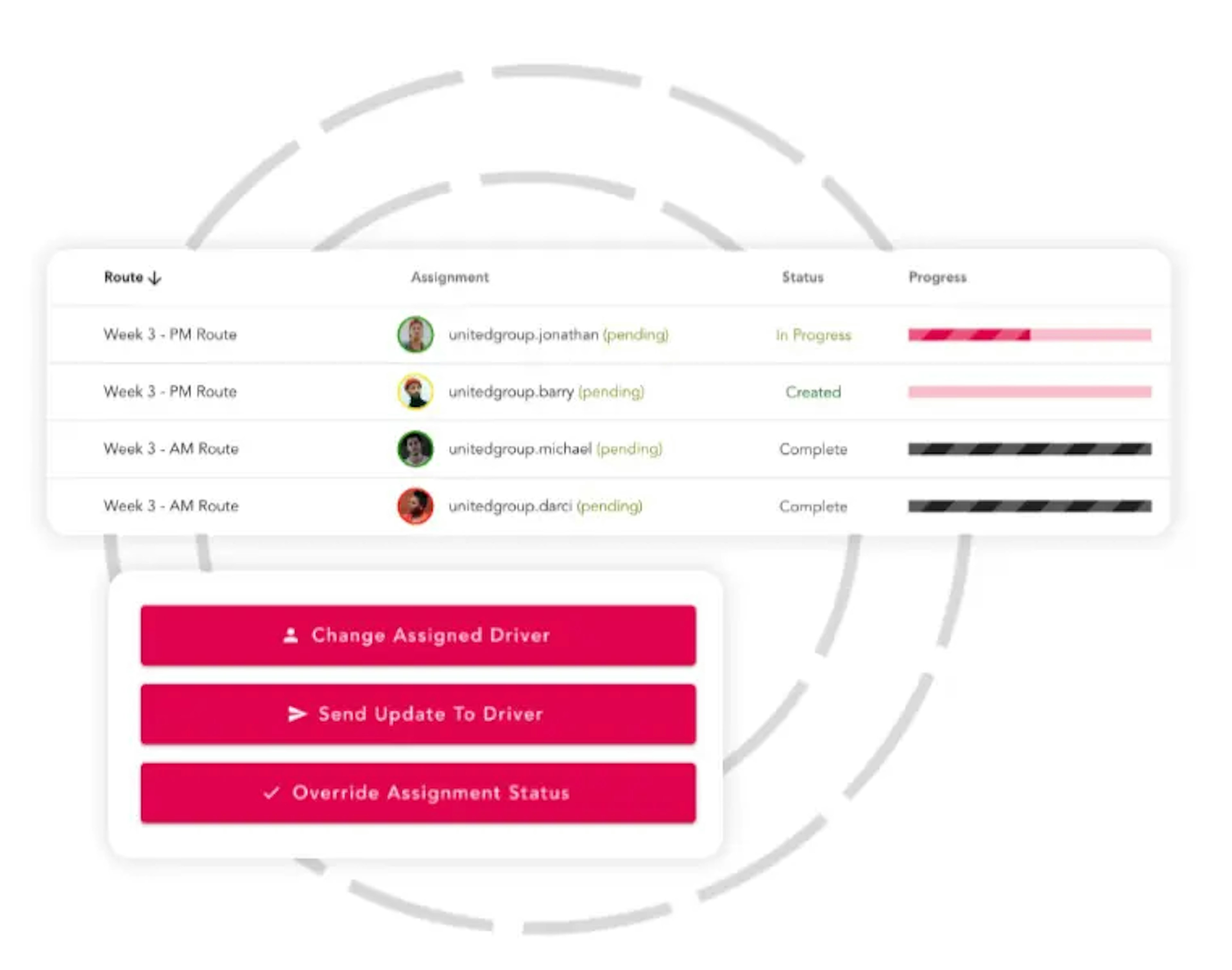 RoadWarrior route management and driver assignment interface