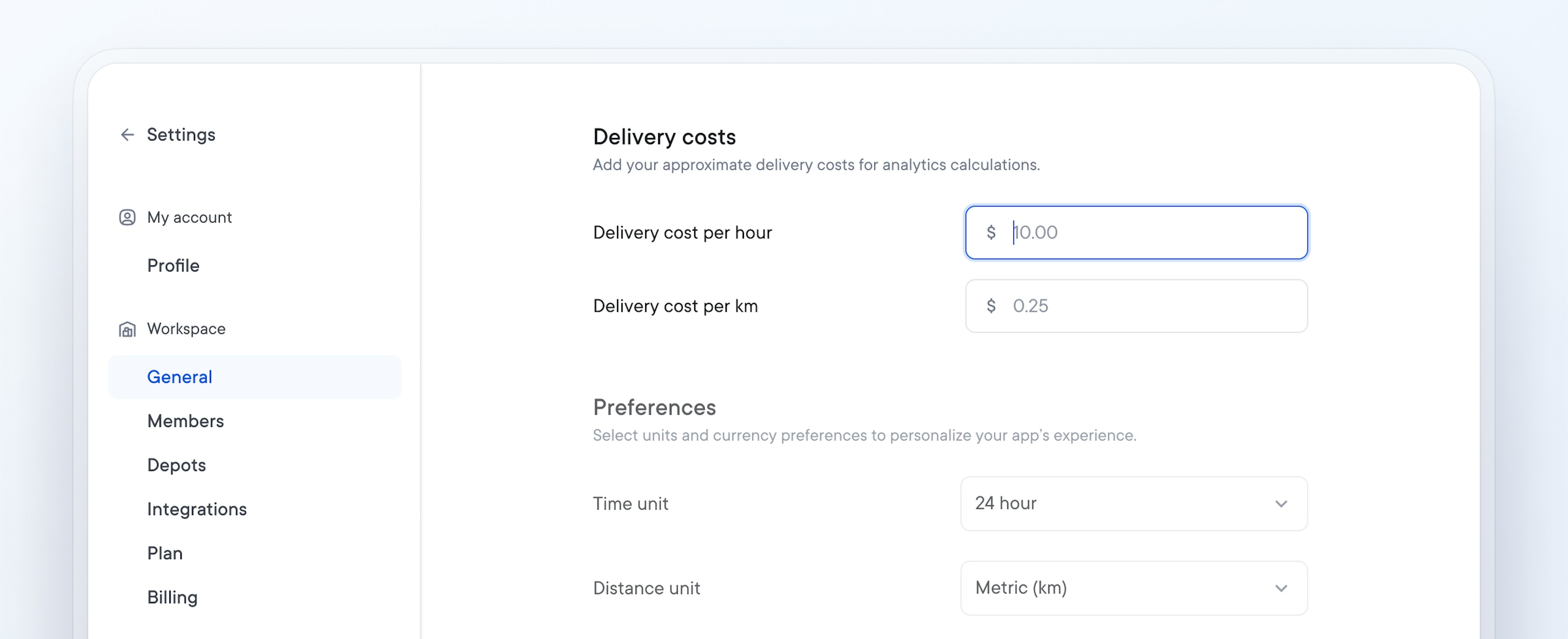 Circuit dispatcher dashboard with setting of delivery cost