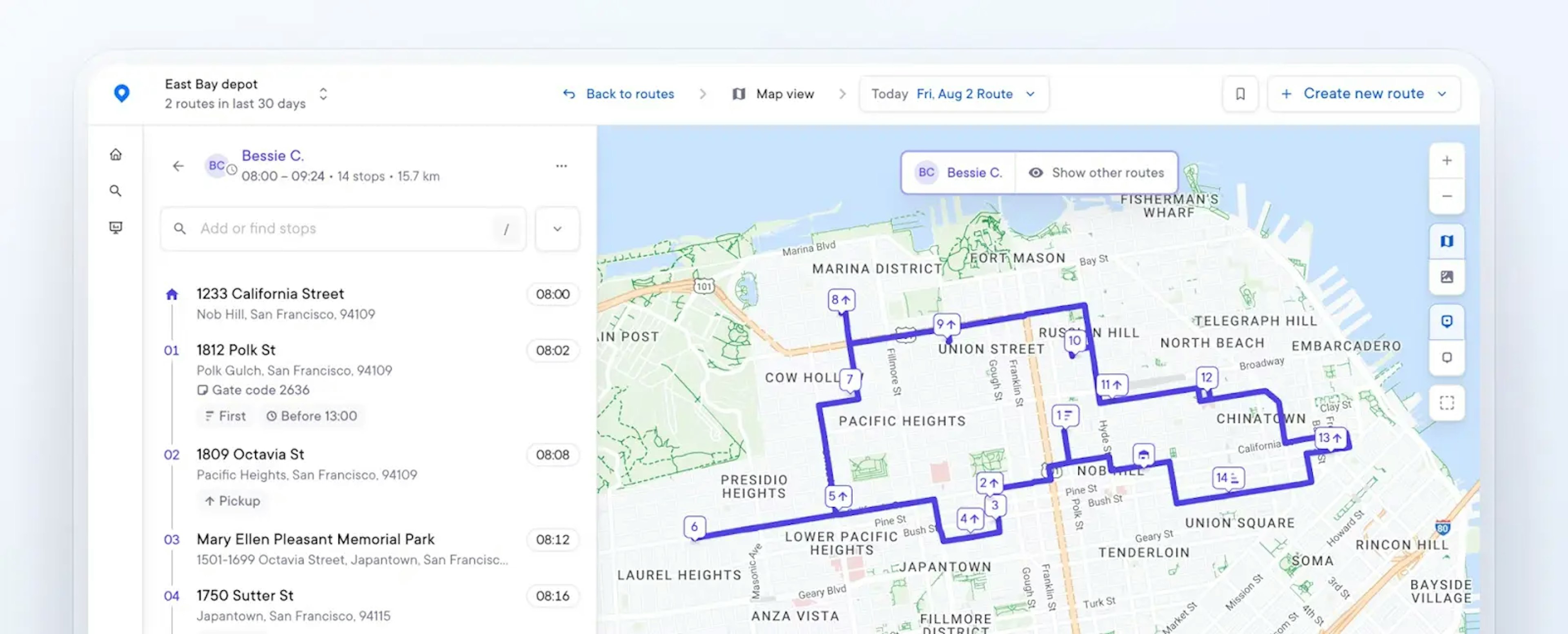 Circuit’s route optimization feature